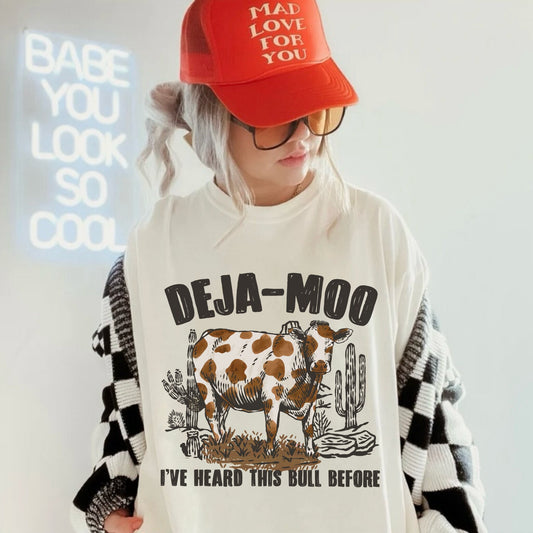 Deja Moo Shirt, Funny Cow Shirt, Western Cow Shirt, Farmer Tshirt, Retro Cowgirl Shirt, Country Graphic Tee, Rodeo Shirt, Cowboy Tshirt