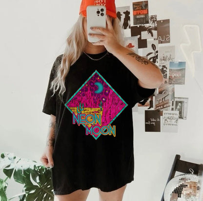 Neon Moon Shirt, Country Music Shirt, Western Graphic Tee, Cute Country Shirts, Cowgirl Rodeo, Country Concert Shirt, Retro Cowboy Tee