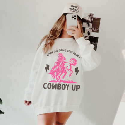 Cowboy Up Sweatshirt, Western Summer, Cowgirl Sweatshirt, Country Hoodie, Country Girl Shirt, Summer Sweater, Western Style Sweatshirt