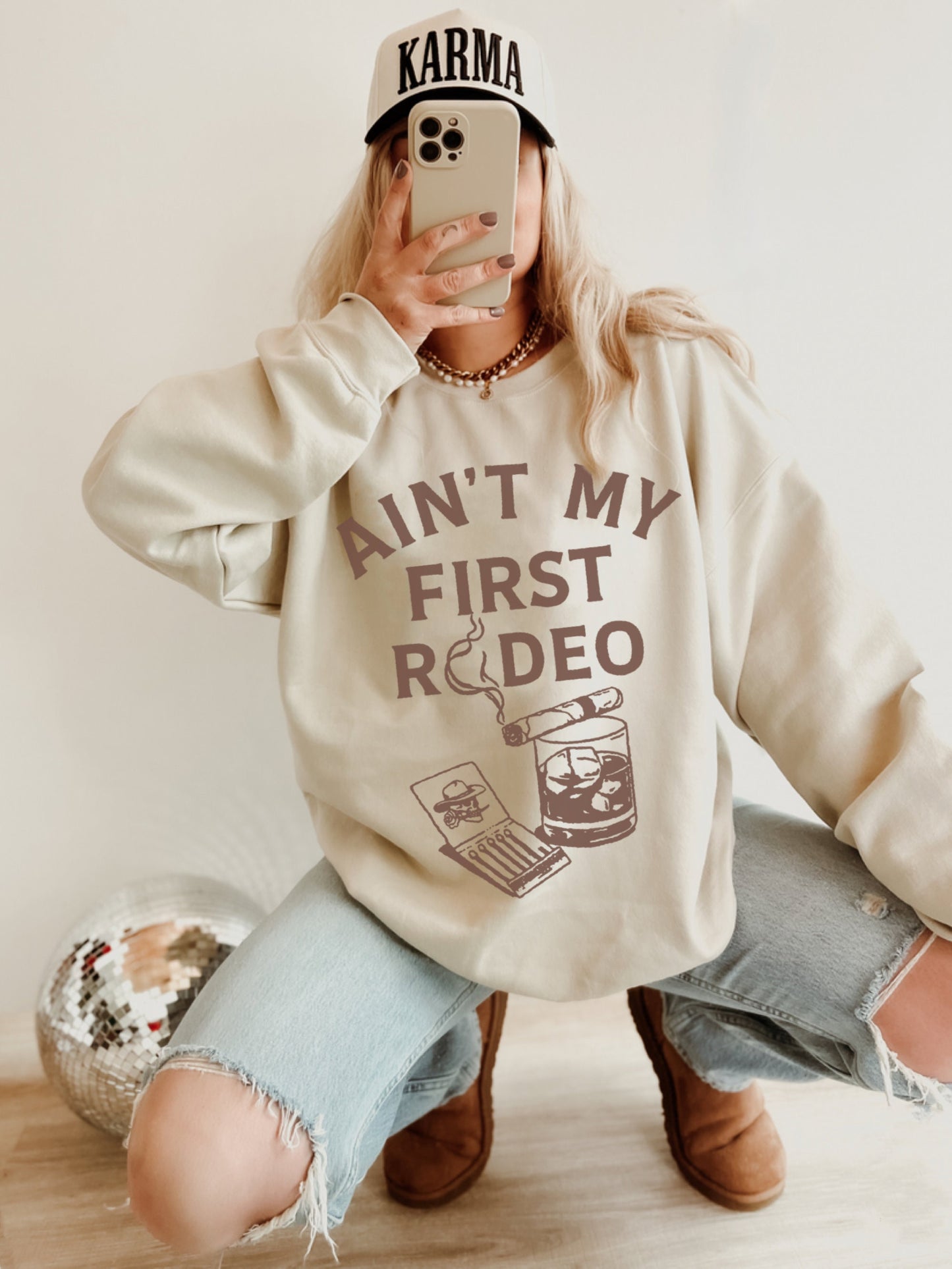 Aint My First Rodeo Shirt, Trendy Western Shirt, Cowgirl Sweater, Country Sweatshirt, Retro Western Shirt, Cowboy Western Sweatshirt
