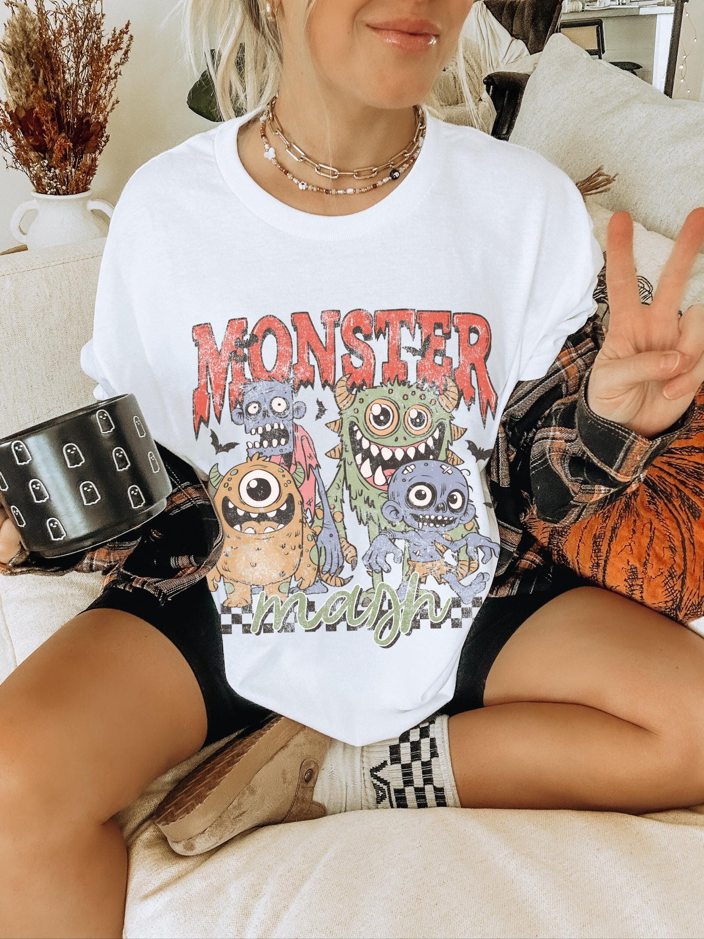 Monster Mash Shirt, Vintage Halloween Shirt, Retro Spooky Shirt, Trendy Halloween Shirt, Ghost Shirt Halloween, Cute Fall Shirt, Fall Tees
