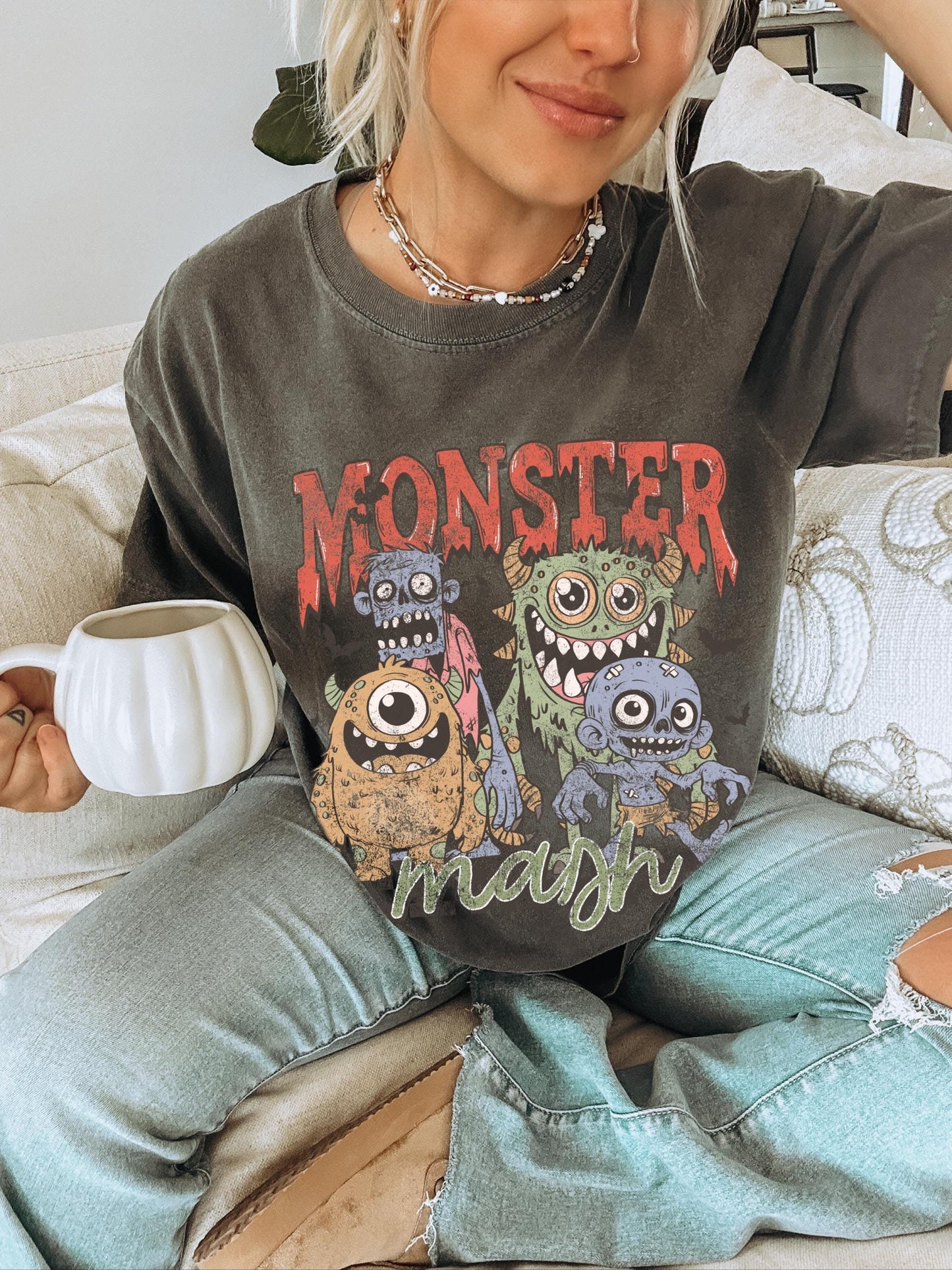 Monster Mash Shirt, Vintage Halloween Shirt, Retro Spooky Shirt, Trendy Halloween Shirt, Ghost Shirt Halloween, Cute Fall Shirt, Fall Tees