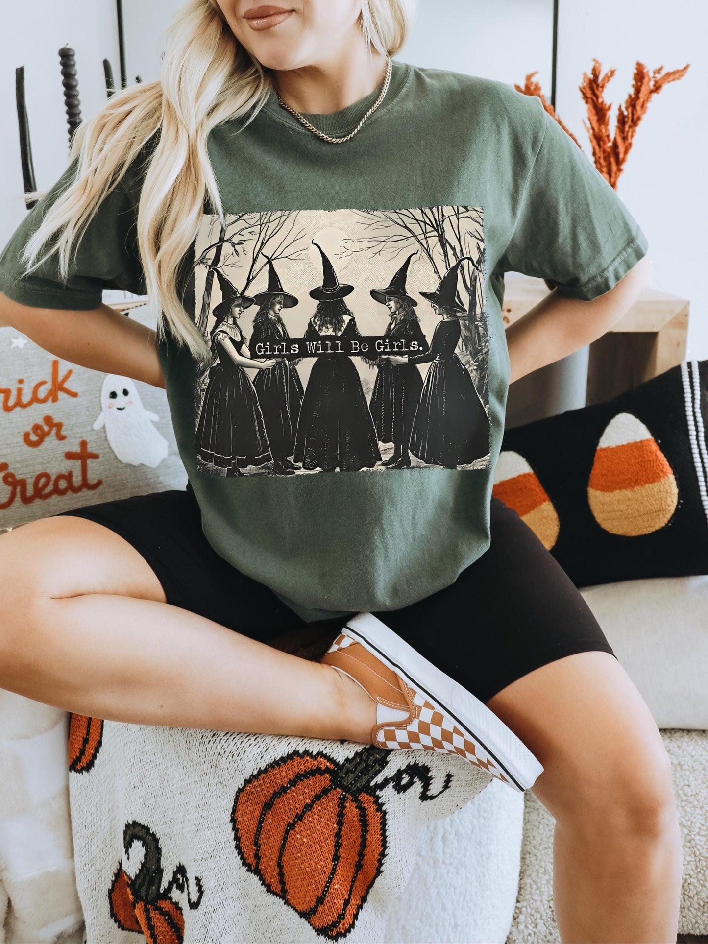 Girls Will Be Girls Witch Shirt, Vintage Halloween Shirt Women, Witch Shirt, Feminist Shirt, Funny Halloween Shirt, Witchy Vibes, Spooky Tee