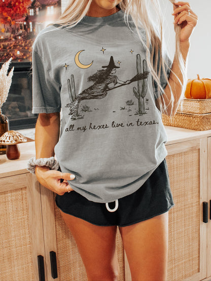 Hexes In Texas Shirt, Vintage Halloween Shirt, Western Halloween Shirt, Witchy Tee, Retro Witch Shirt, Witch Vibes Shirt, Cute Halloween Tee