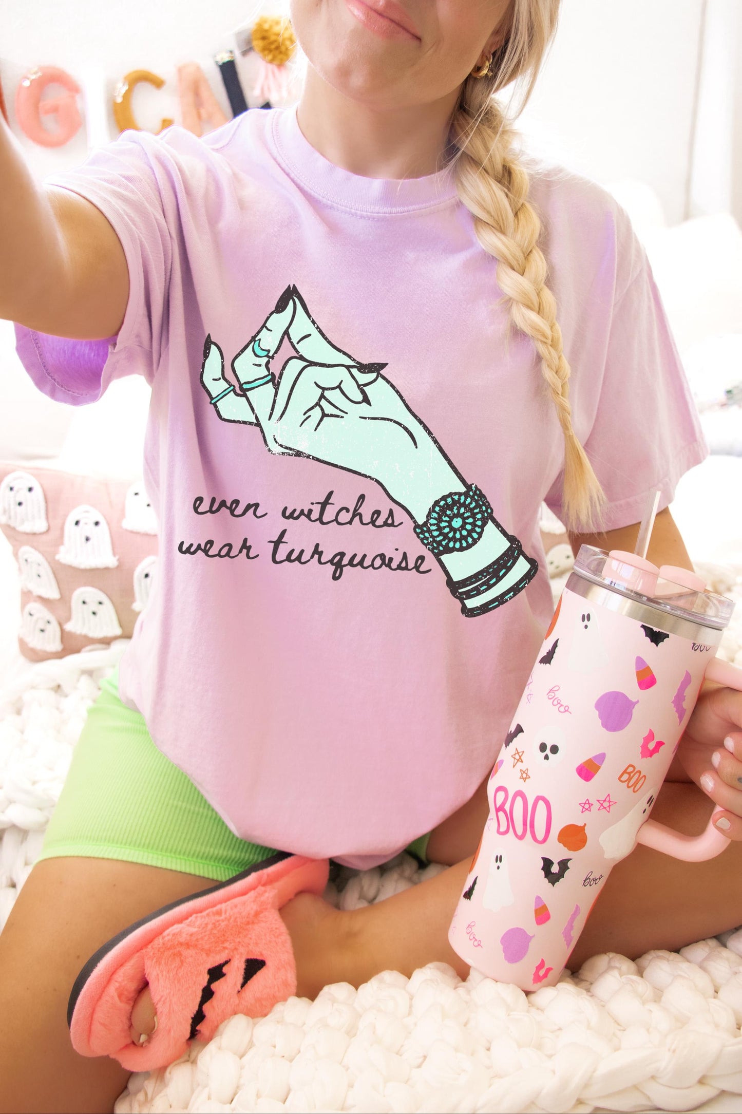 Turquoise Witch Shirt, Western Halloween Shirt, Cute Spooky Shirt, Trendy Halloween Tee, Retro Halloween Tee, Country Halloween, Witchy Tee