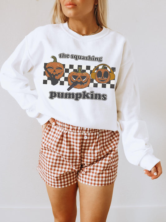 Squashing Pumpkins Shirt, Trendy Pumpkin Shirt, Funny 90s Halloween Shirt, Grunge Halloween Tee, Cute Fall Sweater, Spooky Season Sweatshirt