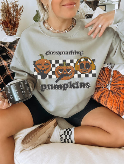 Squashing Pumpkins Shirt, Trendy Pumpkin Shirt, Funny 90s Halloween Shirt, Grunge Halloween Tee, Cute Fall Sweater, Spooky Season Sweatshirt