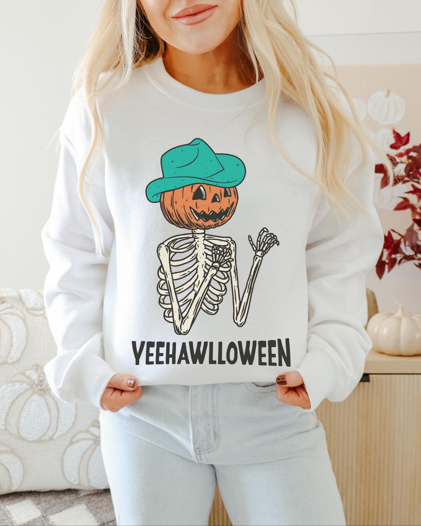 Yeehawlloween Sweatshirt, Pumpkin Sweatshirt, Western Halloween, Trendy Halloween Sweatshirt, Spooky Fall Sweatshirt, Halloween Party Shirt
