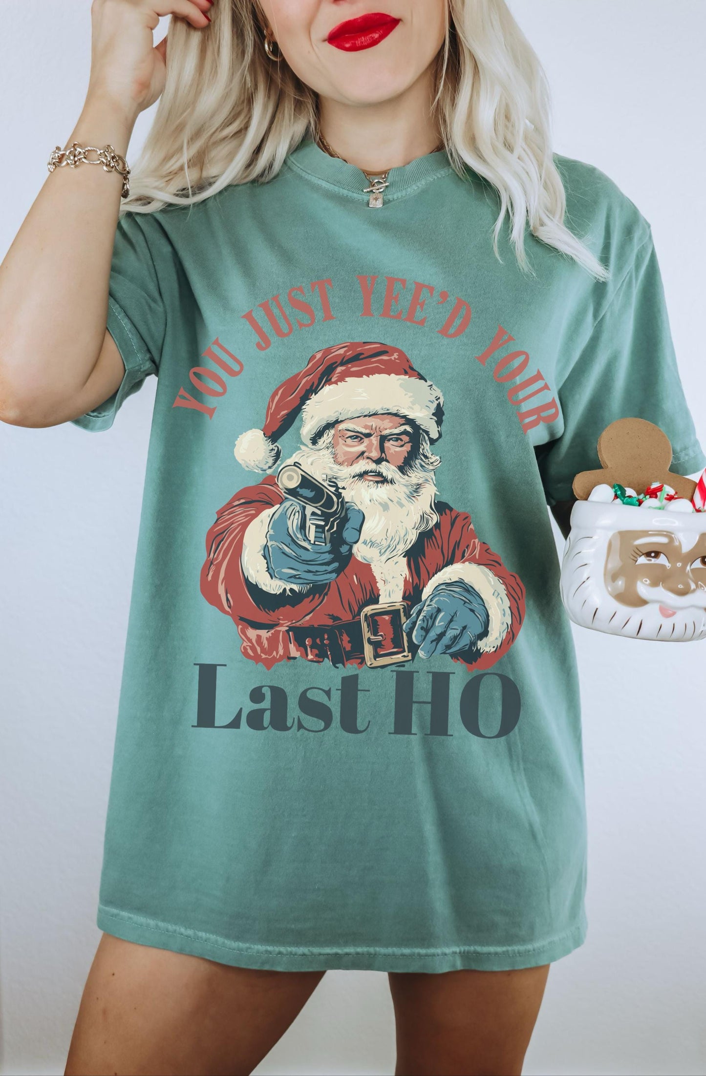 You Just Yeed Your Last HO Shirt, Cowboy Santa Shirt, Funny Christmas Tee, Trendy Christmas Shirt, Funny Santa Shirt, Western Christmas Tee