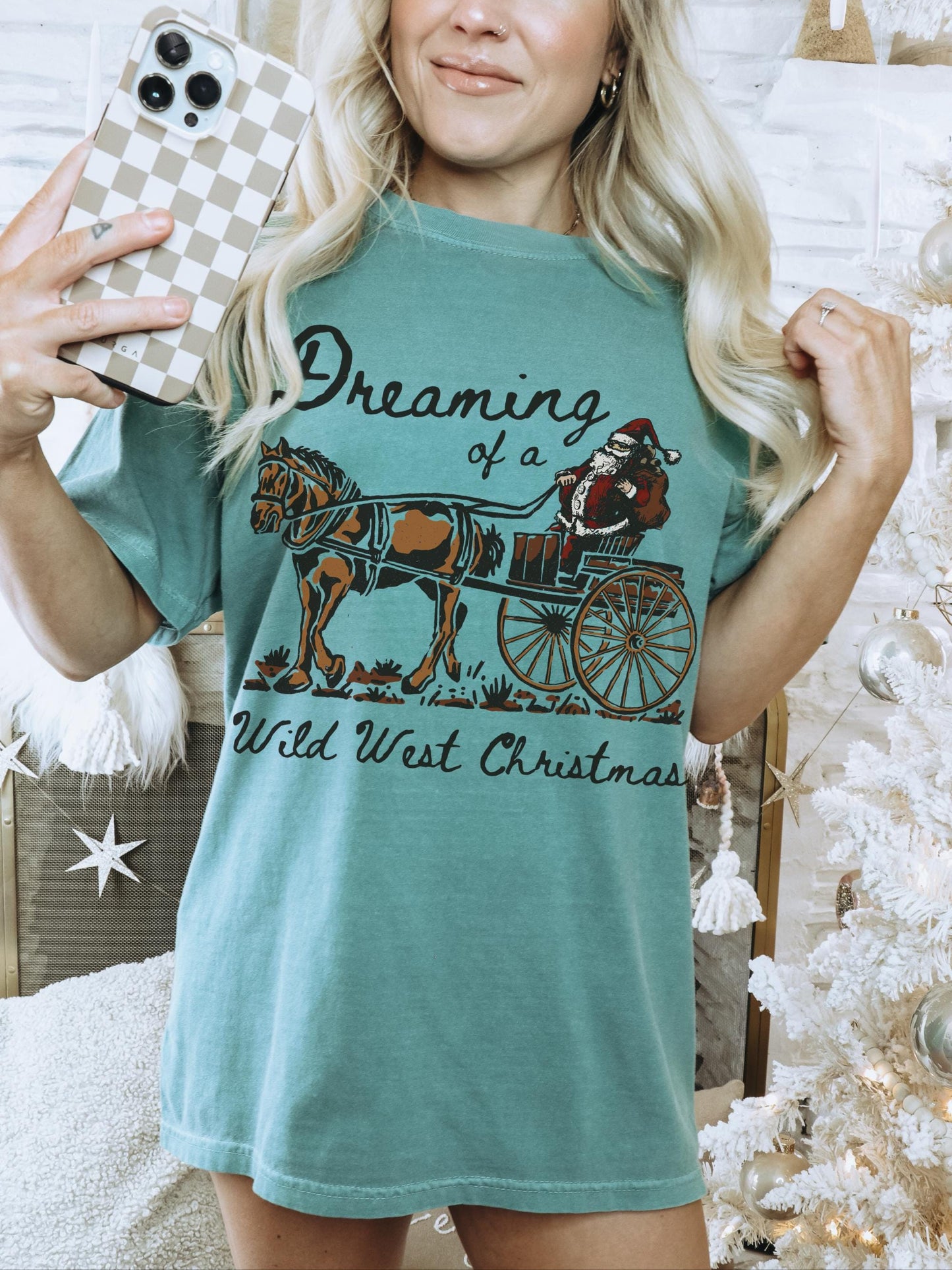 Wild West Christmas Shirt, Cowboy Santa Shirt, Western Christmas Shirt, Trendy Christmas Tee, Country Christmas, Retro Christmas Tshirt