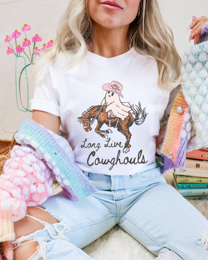 Long Live Cowghouls Shirt, Spooky Ghost Shirt, Western Halloween Shirt, Cute Ghost Shirt, Cowboy Ghost Shirt, Retro Halloween Tee, Fall Tees