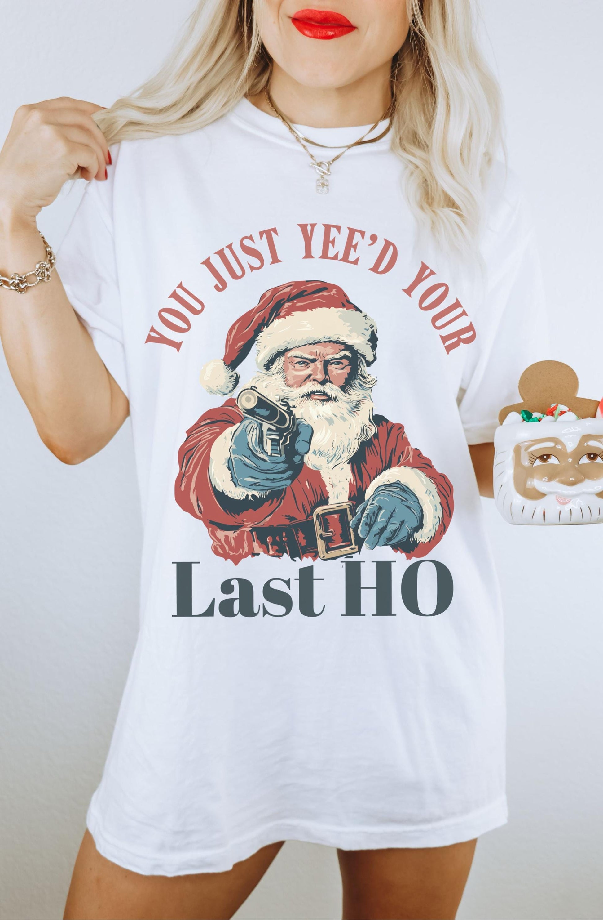 You Just Yeed Your Last HO Shirt, Cowboy Santa Shirt, Funny Christmas Tee, Trendy Christmas Shirt, Funny Santa Shirt, Western Christmas Tee
