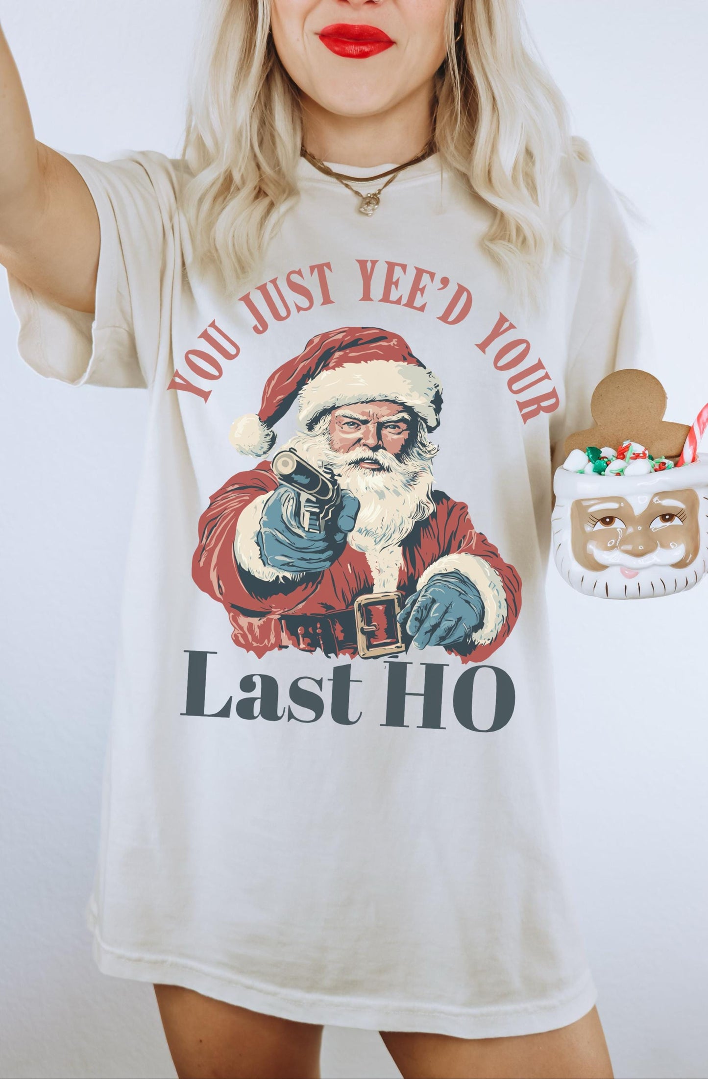 You Just Yeed Your Last HO Shirt, Cowboy Santa Shirt, Funny Christmas Tee, Trendy Christmas Shirt, Funny Santa Shirt, Western Christmas Tee