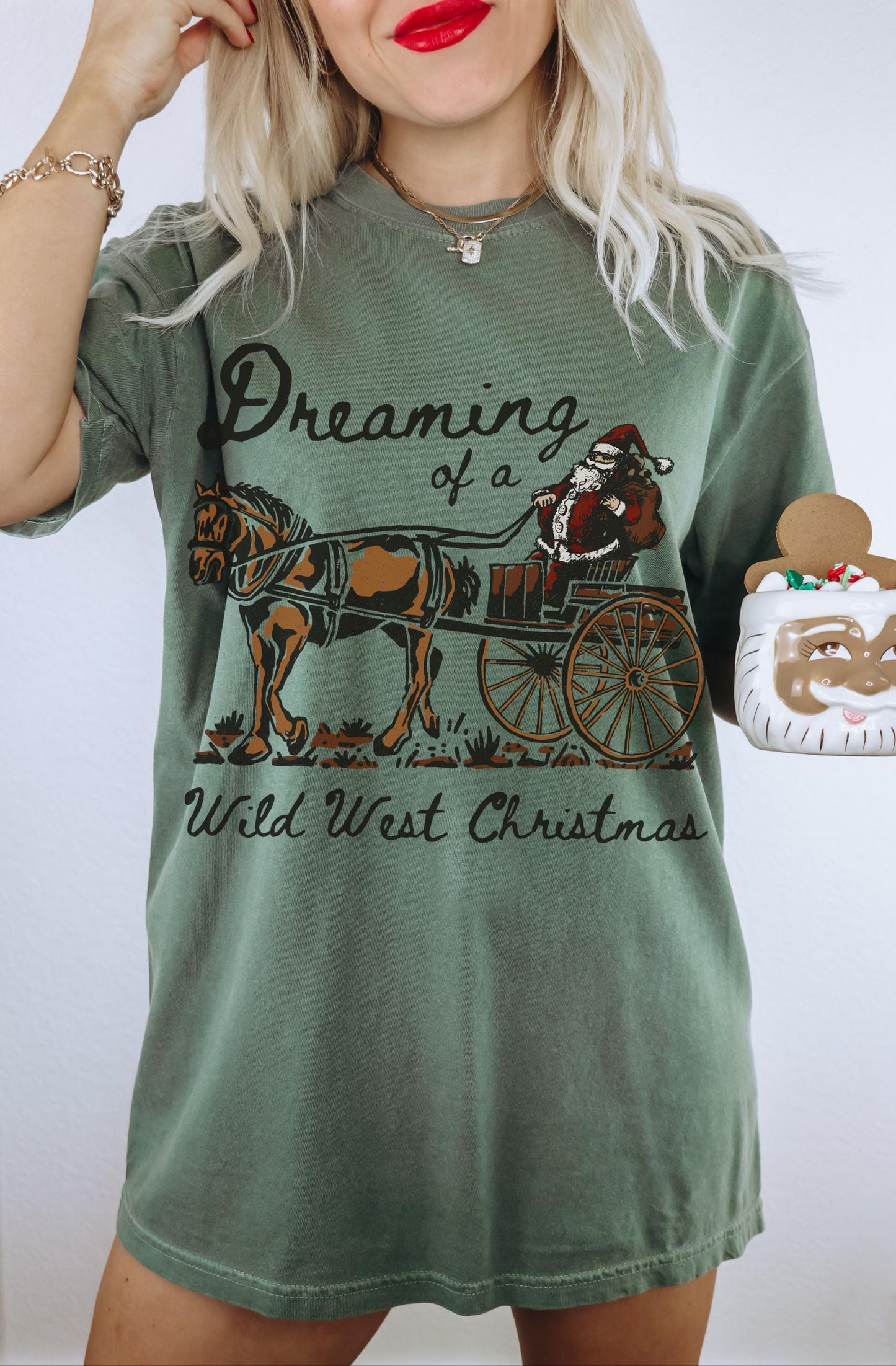 Wild West Christmas Shirt, Cowboy Santa Shirt, Western Christmas Shirt, Trendy Christmas Tee, Country Christmas, Retro Christmas Tshirt