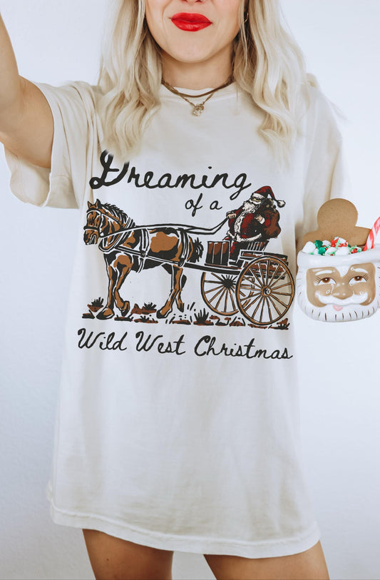 Wild West Christmas Shirt, Cowboy Santa Shirt, Western Christmas Shirt, Trendy Christmas Tee, Country Christmas, Retro Christmas Tshirt