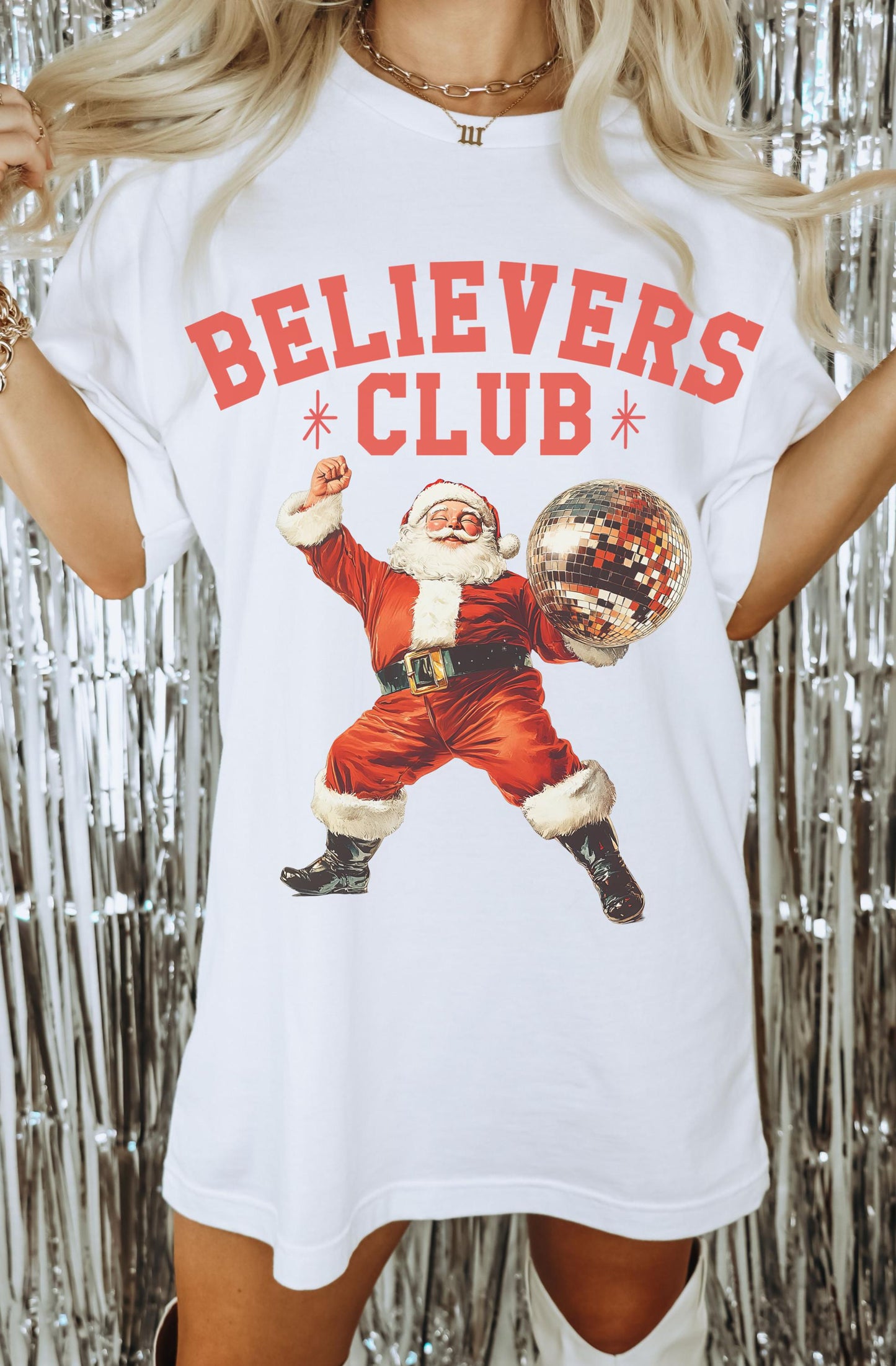 Believers Club Shirt, Retro Santa Shirt, Vintage Santa Shirt, Vintage Christmas Shirt, Cute Christmas Tshirt, Holiday Party Shirt, Santa Tee