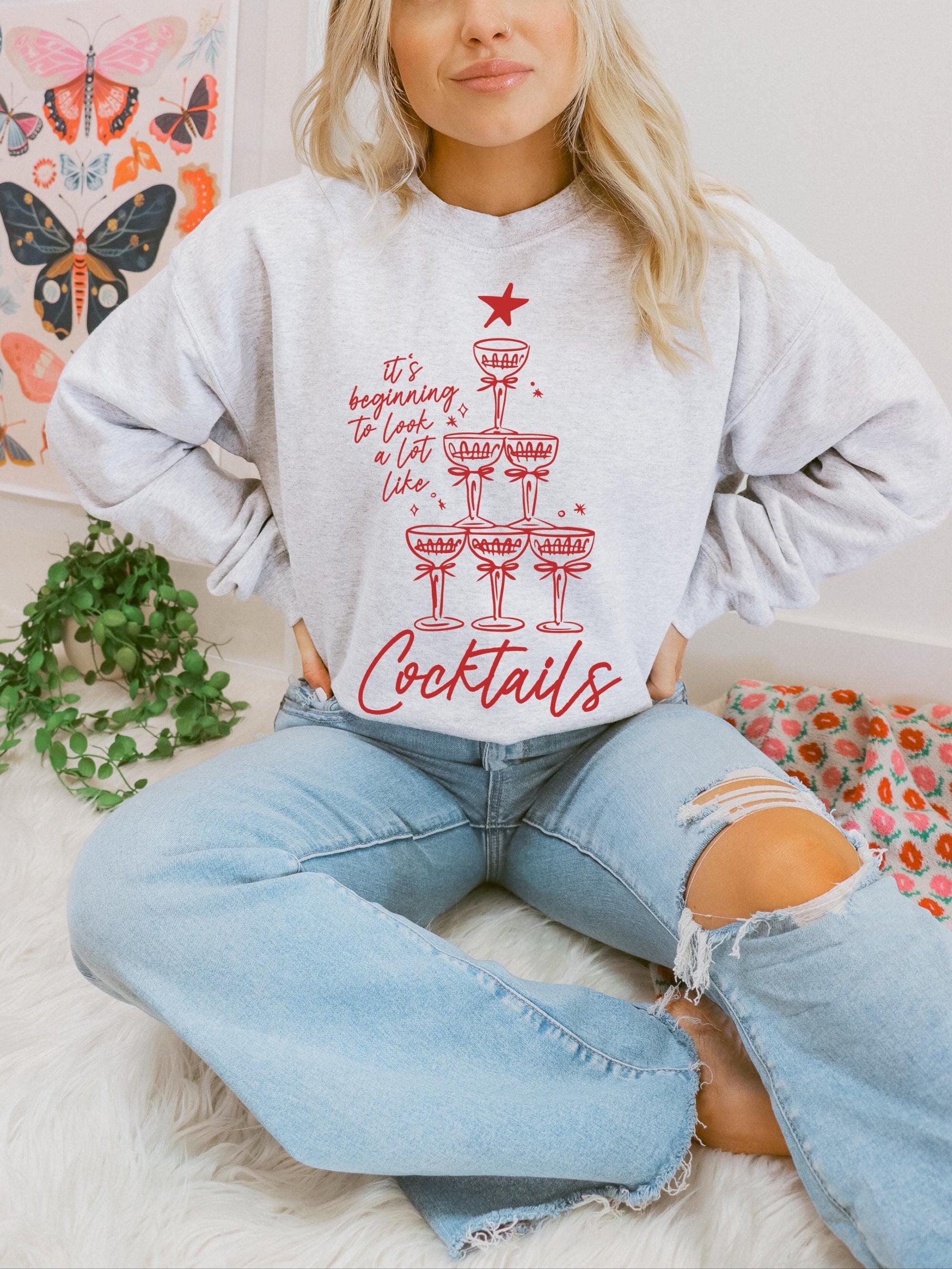 Christmas Cocktail Sweatshirt, Festive Sweater, Holiday Spirit Shirt, Cute Christmas Tee, Christmas Drinking Shirt, Christmas Party Shirt