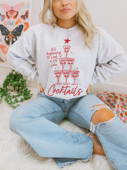 Christmas Cocktail Sweatshirt, Festive Sweater, Holiday Spirit Shirt, Cute Christmas Tee, Christmas Drinking Shirt, Christmas Party Shirt