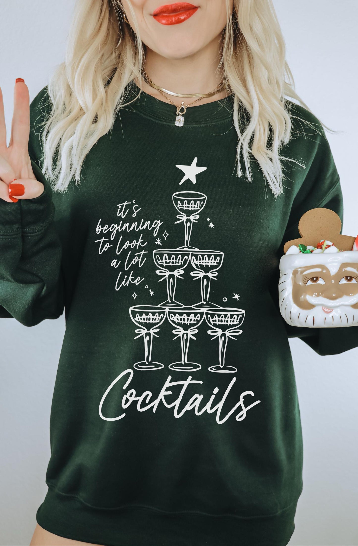 Christmas Cocktail Sweatshirt, Festive Sweater, Holiday Spirit Shirt, Cute Christmas Tee, Christmas Drinking Shirt, Christmas Party Shirt