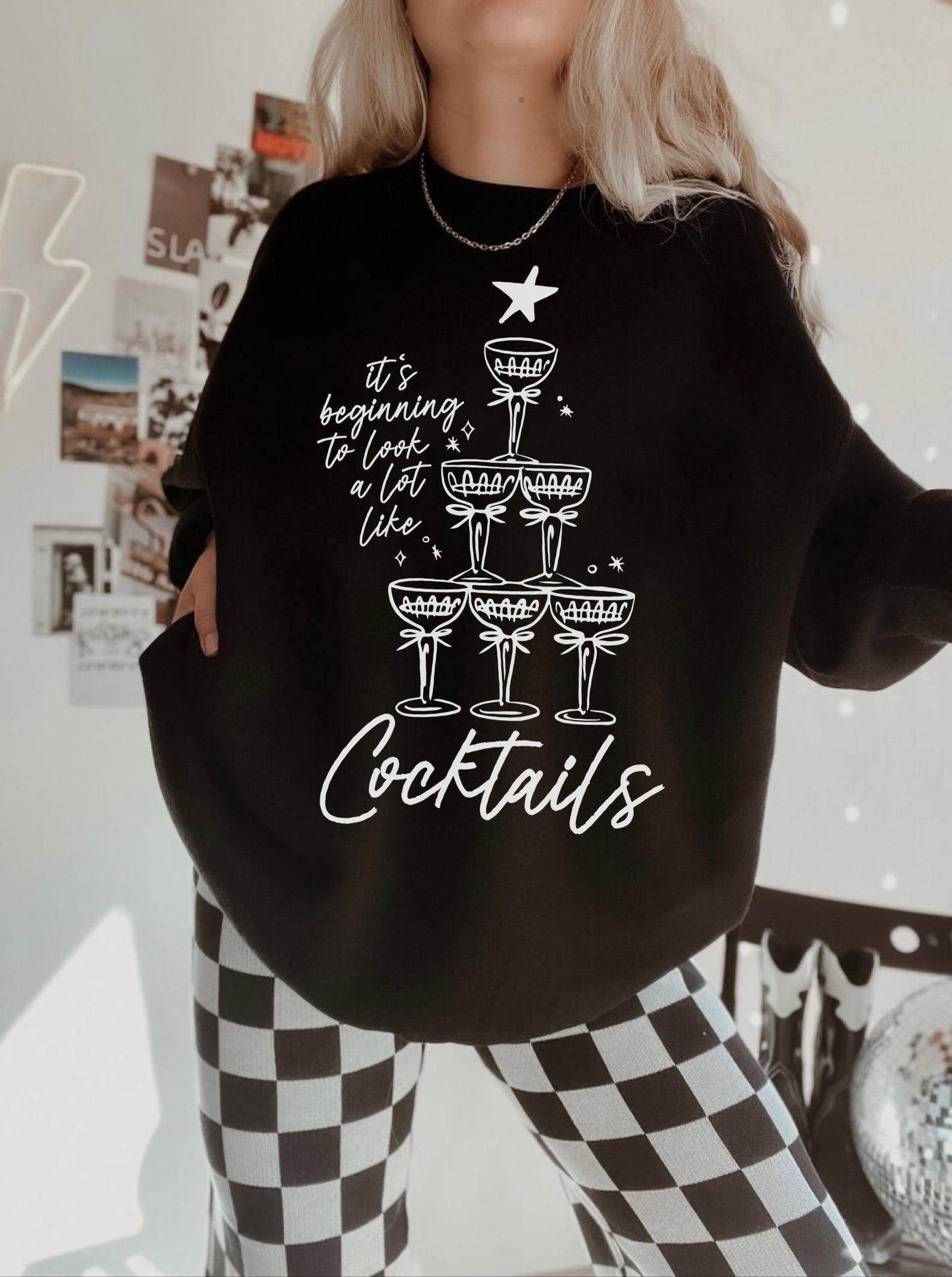 Christmas Cocktail Sweatshirt, Festive Sweater, Holiday Spirit Shirt, Cute Christmas Tee, Christmas Drinking Shirt, Christmas Party Shirt