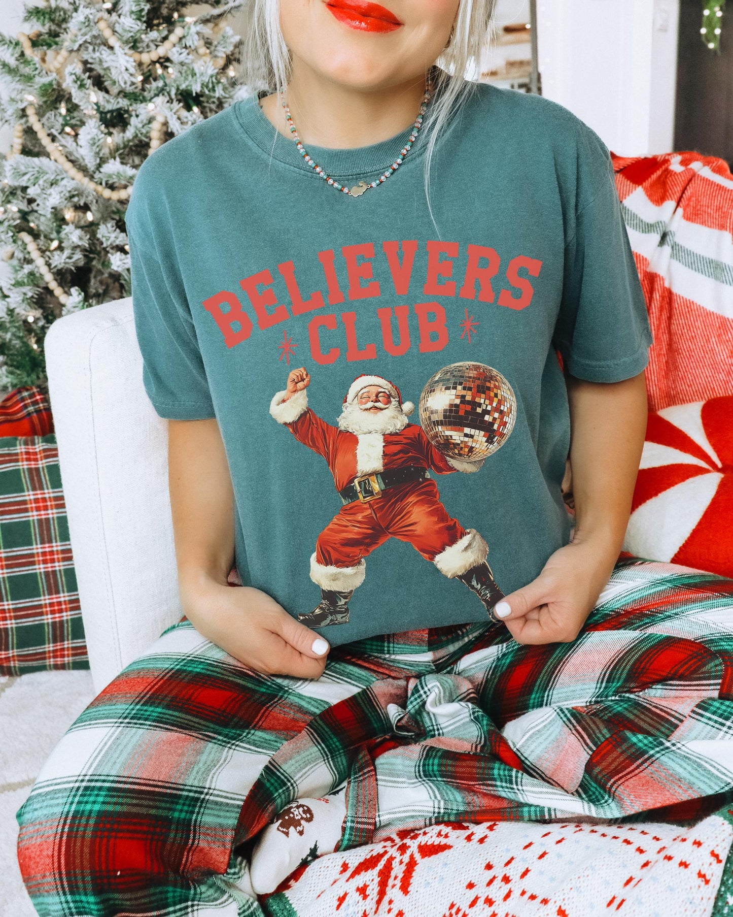 Believers Club Shirt, Retro Santa Shirt, Vintage Santa Shirt, Vintage Christmas Shirt, Cute Christmas Tshirt, Holiday Party Shirt, Santa Tee