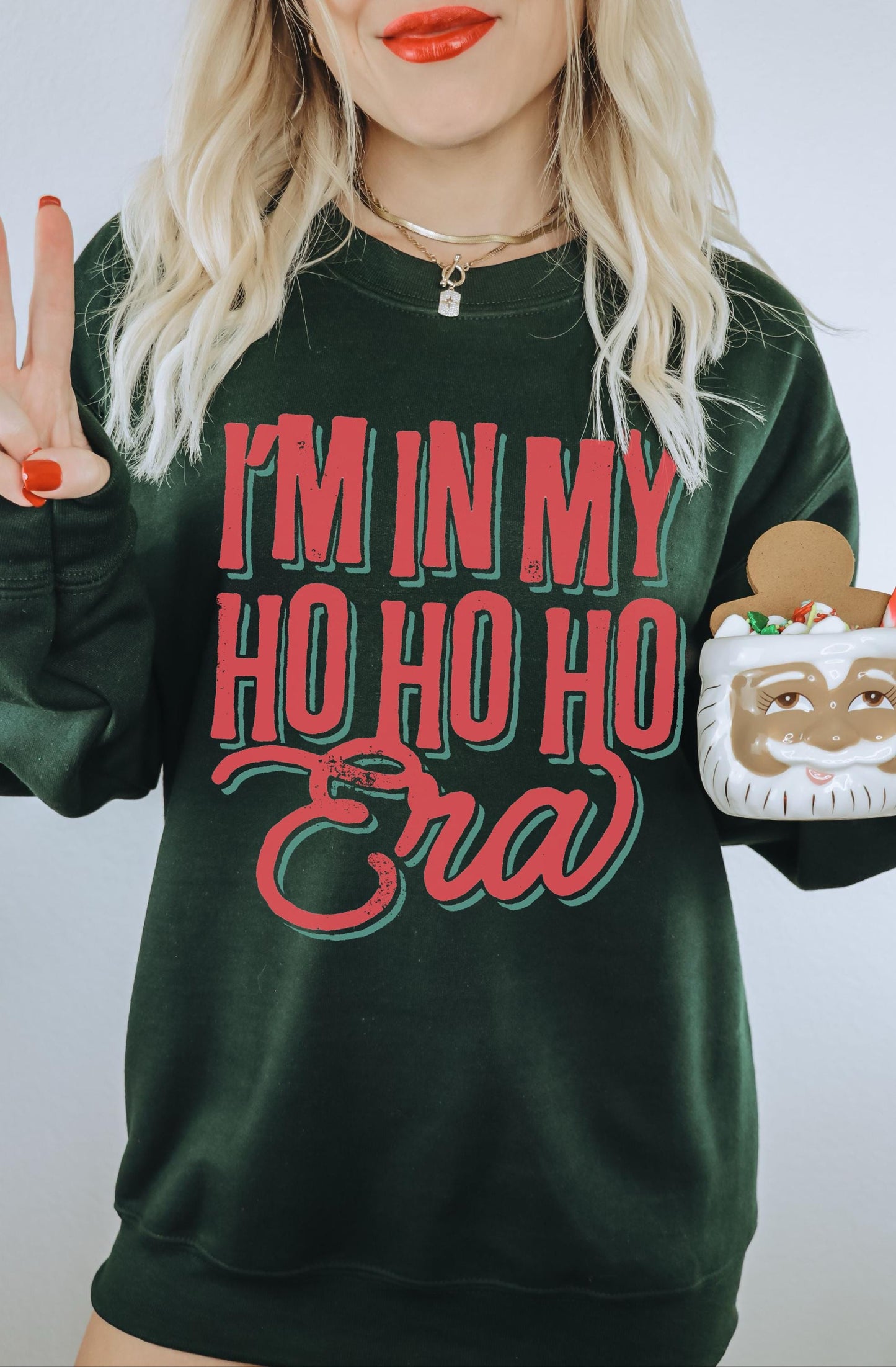 Ho Ho Ho Sweatshirt, Retro Santa Sweatshirt, Christmas Era Sweatshirt, Holiday Party Shirt, Funny Xmas Sweater, Cute Christmas Sweatshirt