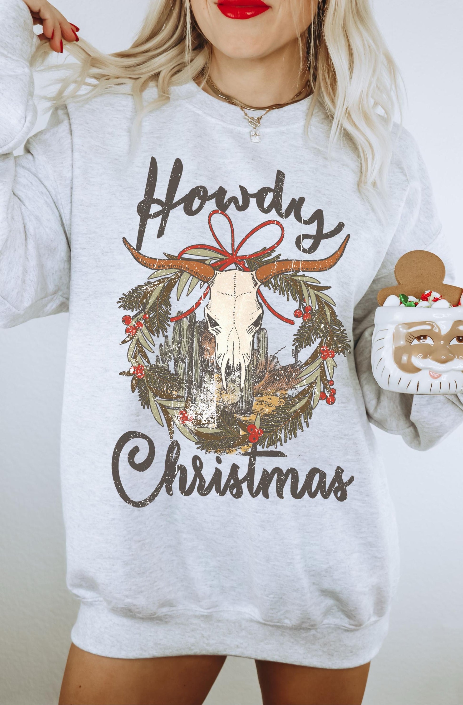 Howdy Christmas Sweatshirt, Western Christmas Sweatshirt, Cowgirl Christmas Sweater, Country Christmas, Cute Holiday Sweater, Cowboy Santa