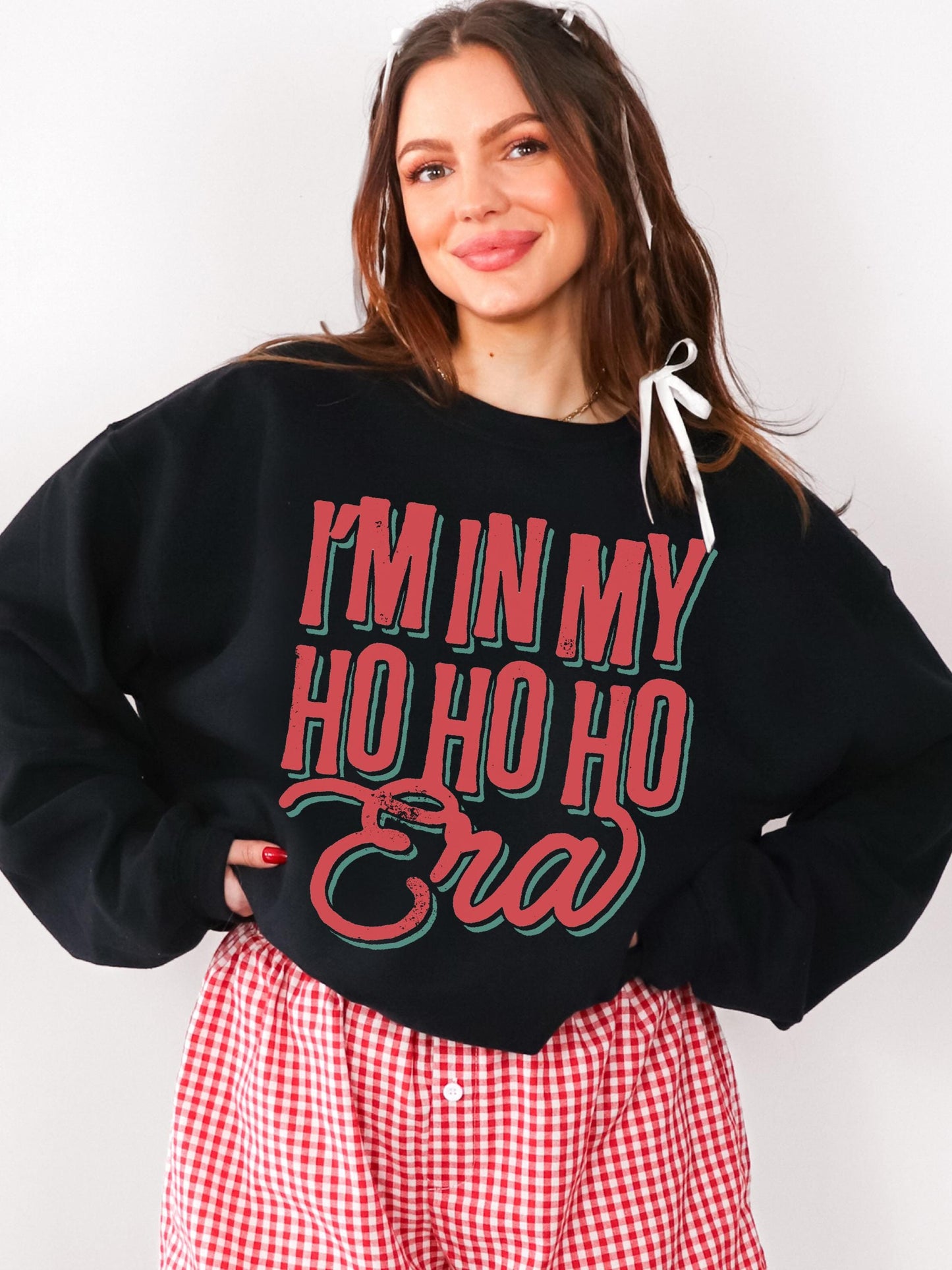 Ho Ho Ho Sweatshirt, Retro Santa Sweatshirt, Christmas Era Sweatshirt, Holiday Party Shirt, Funny Xmas Sweater, Cute Christmas Sweatshirt