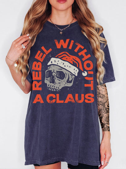 Rebel Without A Claus Shirt, Grunge Christmas Shirt, Santa Claus Shirt, Funny Christmas Shirt, Retro Santa Shirt, Holiday Party Shirt