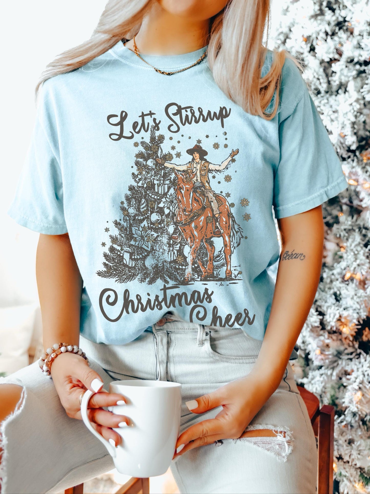 Lets Stirrup Christmas Cheer Shirt, Western Christmas Shirt, Country Christmas, Cowboy Christmas Shirt, Cowgirl Christmas, Holiday Party Tee