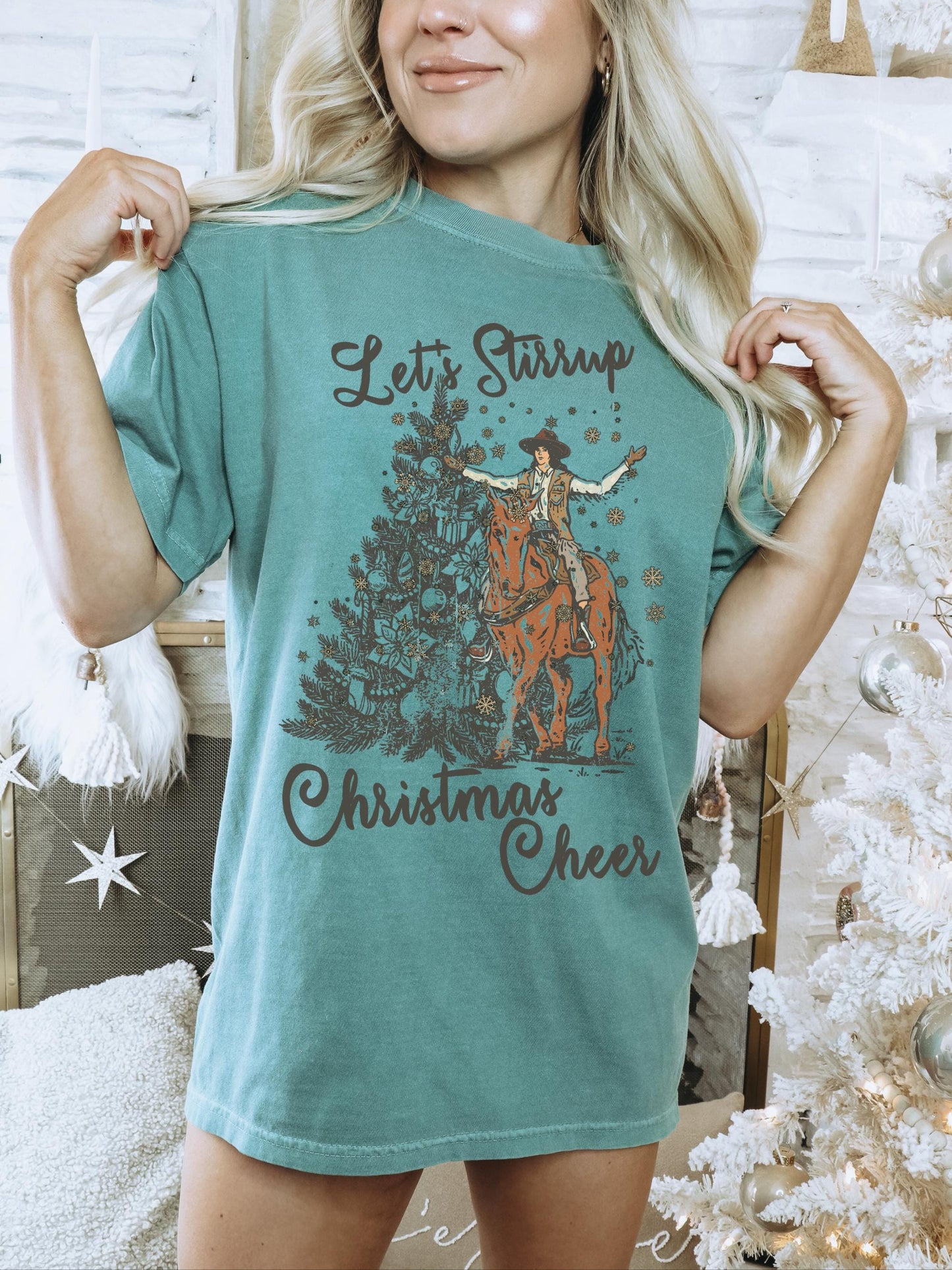 Lets Stirrup Christmas Cheer Shirt, Western Christmas Shirt, Country Christmas, Cowboy Christmas Shirt, Cowgirl Christmas, Holiday Party Tee