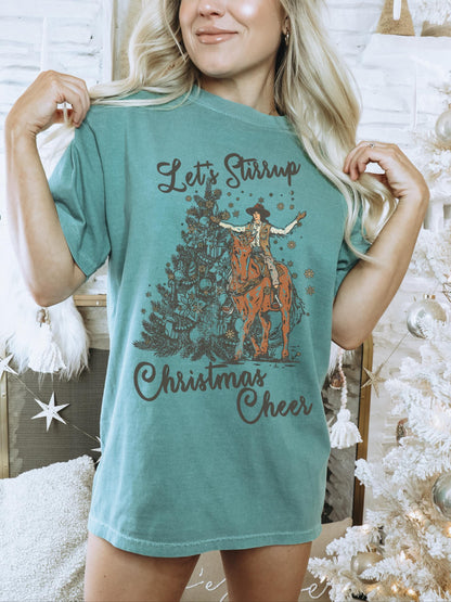 Lets Stirrup Christmas Cheer Shirt, Western Christmas Shirt, Country Christmas, Cowboy Christmas Shirt, Cowgirl Christmas, Holiday Party Tee