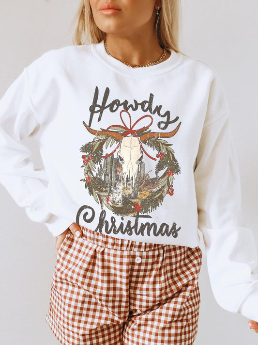 Howdy Christmas Sweatshirt, Western Christmas Sweatshirt, Cowgirl Christmas Sweater, Country Christmas, Cute Holiday Sweater, Cowboy Santa