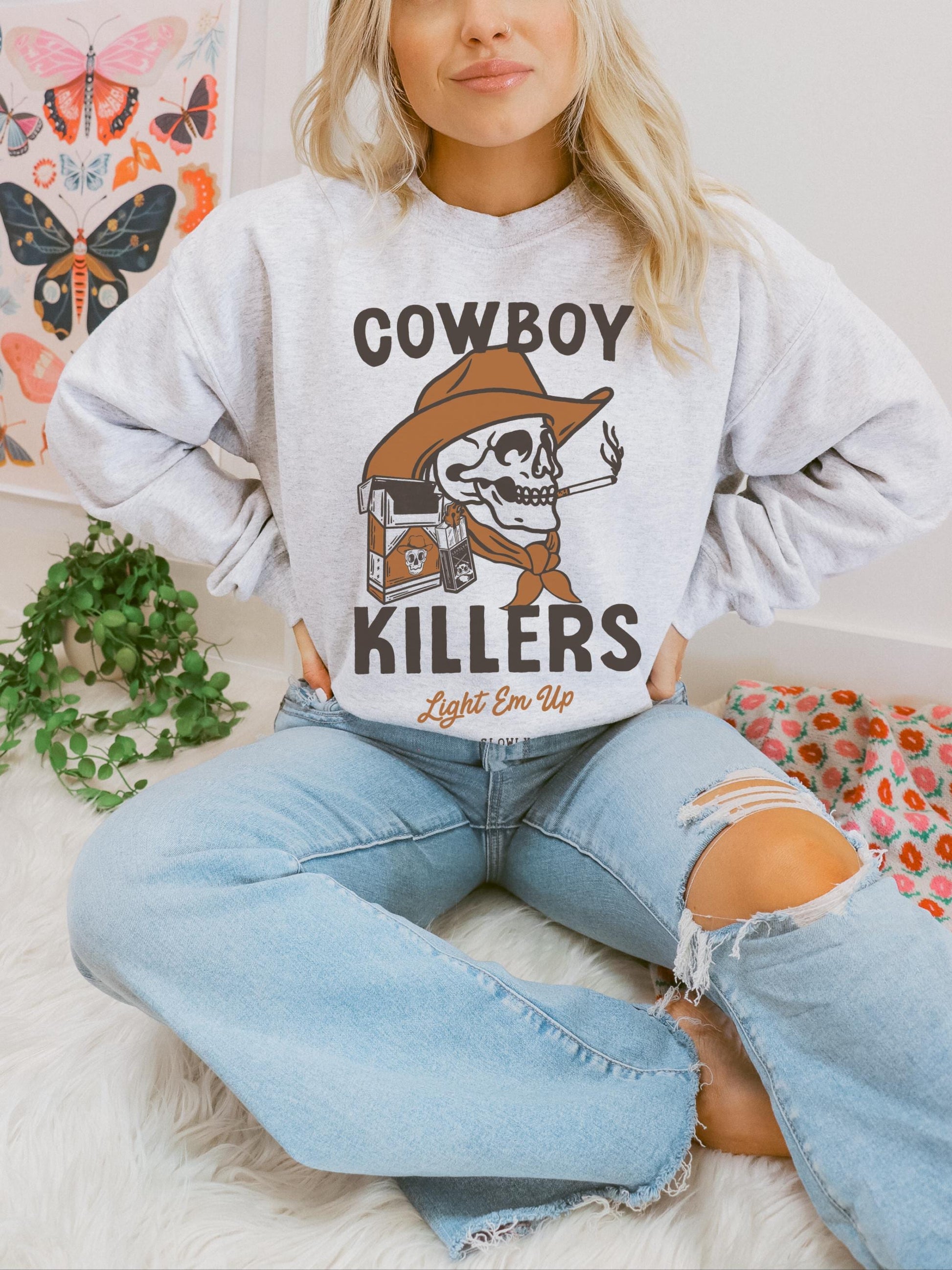 Cowboy Killers Shirt, Cowboy Sweatshirt, Western Graphic Tee, Country Music Shirt, Western Cowgirl Shirt, Cowboy Skeleton Shirt, Rodeo Shirt
