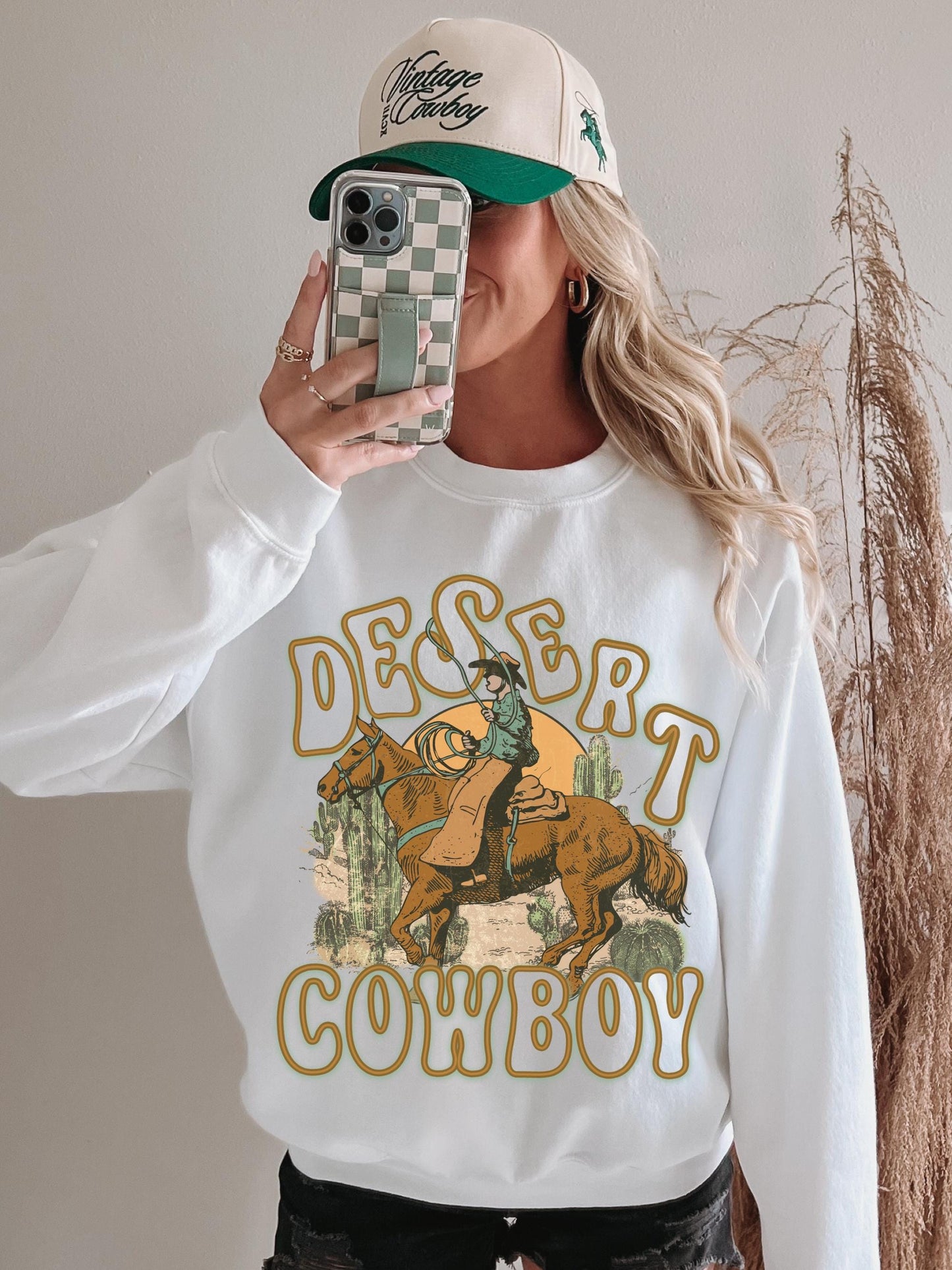 Desert Cowboy Sweatshirt, Cowgirl Sweatshirt, Country Concert Shirt, Trendy Western Shirts, Cowboy Crewneck, Country Girl Shirt, Rodeo Shirt