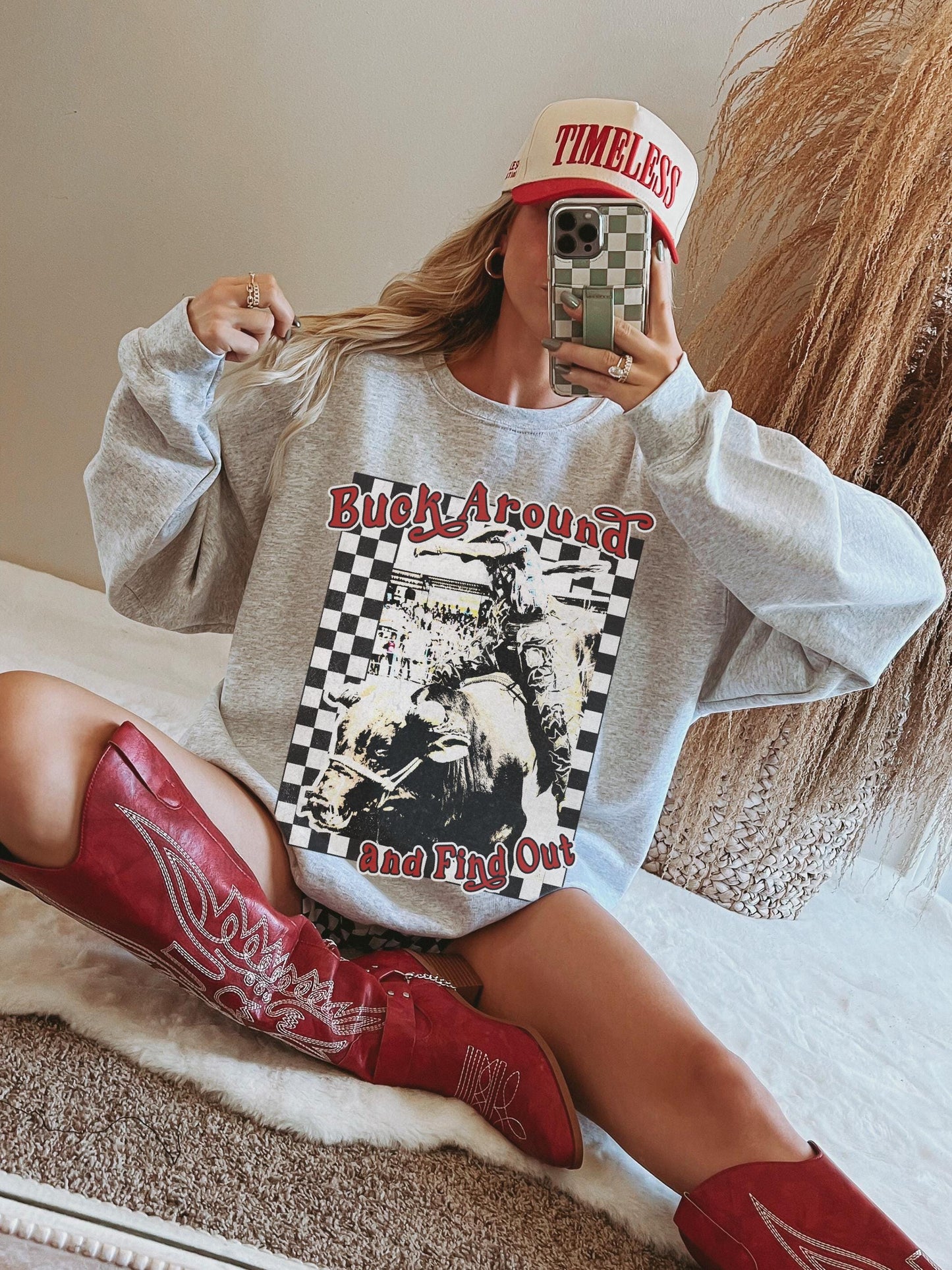 Buck Around And Find Out Shirt, Cowgirl Sweatshirt, Country Concert Shirt, Trendy Western Shirts, Cowboy Crewneck, Wild West Rodeo Shirt