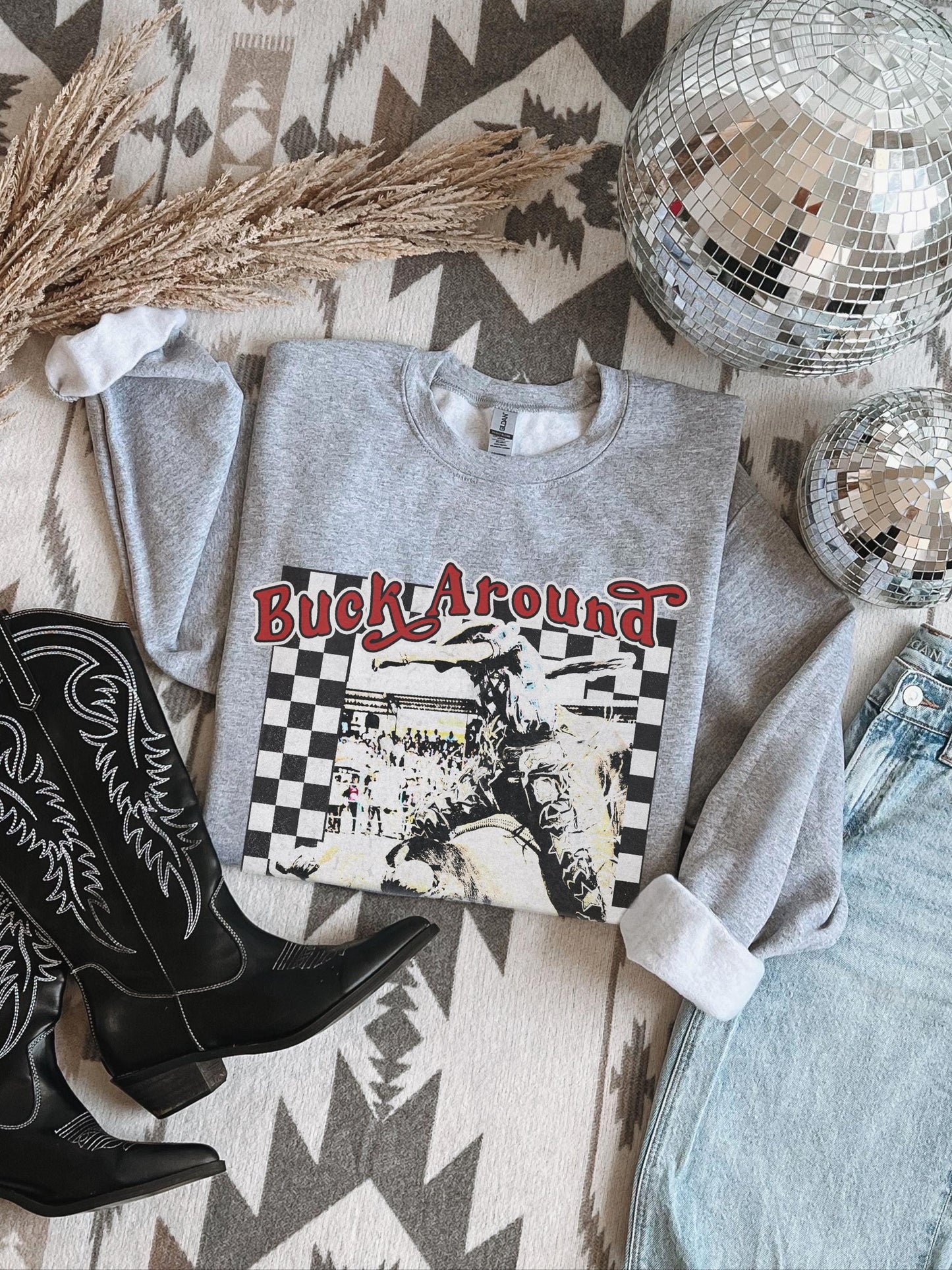 Buck Around And Find Out Shirt, Cowgirl Sweatshirt, Country Concert Shirt, Trendy Western Shirts, Cowboy Crewneck, Wild West Rodeo Shirt