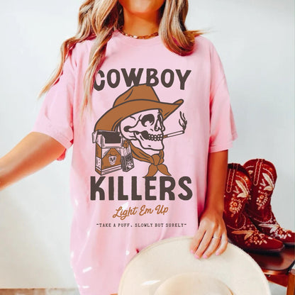 Cowboy Killers Shirt, Rodeo Shirt, Western Graphic Tee, Cowboy Shirt, Country Music Shirt, Western Cowgirl Shirt, Cowboy Skeleton Shirt
