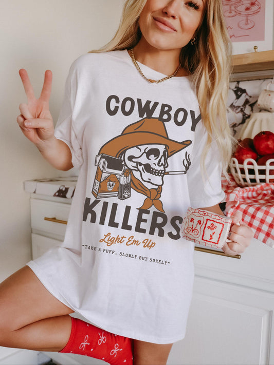 Cowboy Killers Shirt, Rodeo Shirt, Western Graphic Tee, Cowboy Shirt, Country Music Shirt, Western Cowgirl Shirt, Cowboy Skeleton Shirt