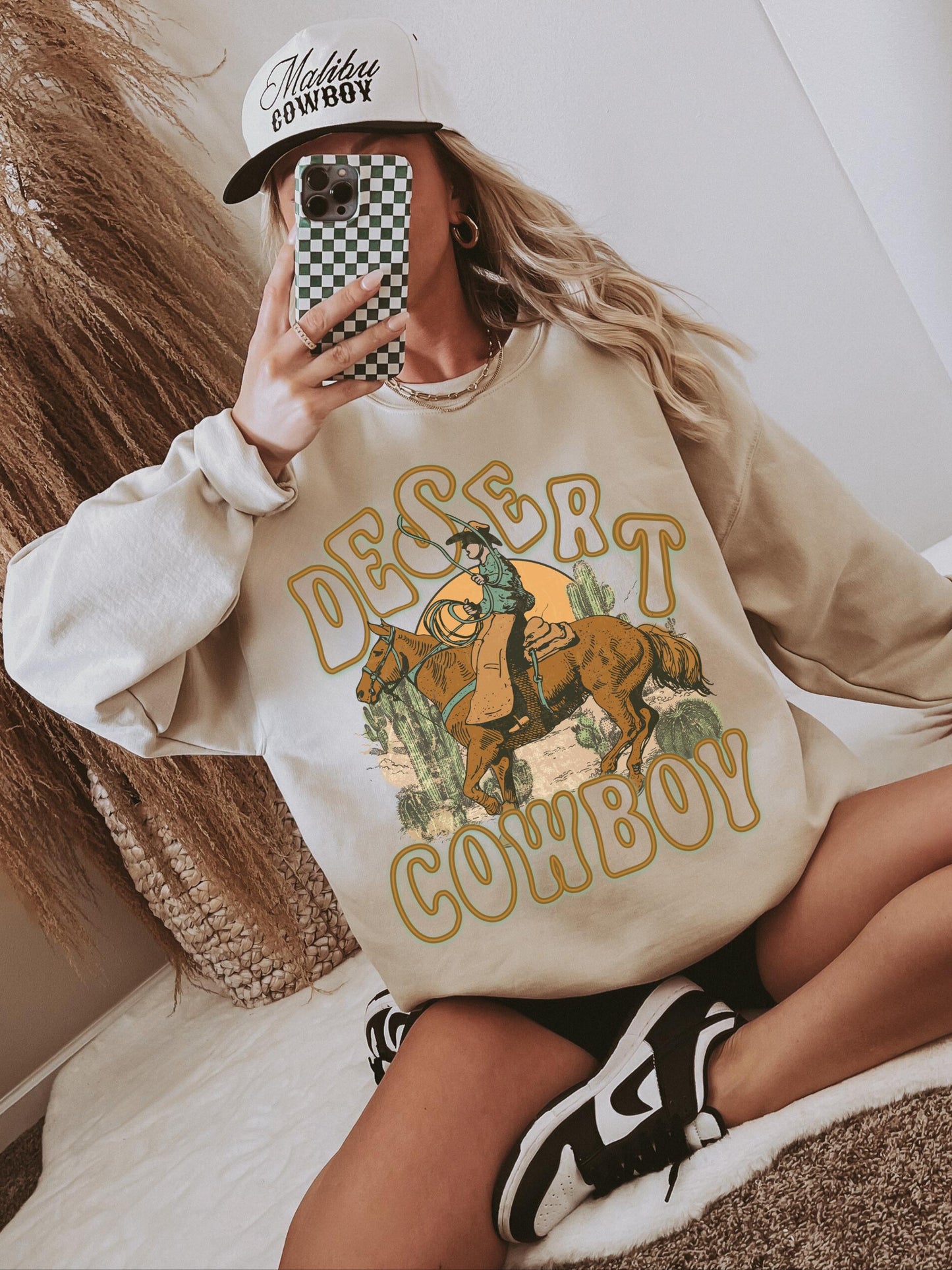 Desert Cowboy Sweatshirt, Cowgirl Sweatshirt, Country Concert Shirt, Trendy Western Shirts, Cowboy Crewneck, Country Girl Shirt, Rodeo Shirt