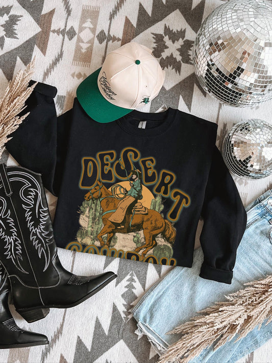 Desert Cowboy Sweatshirt, Cowgirl Sweatshirt, Country Concert Shirt, Trendy Western Shirts, Cowboy Crewneck, Country Girl Shirt, Rodeo Shirt